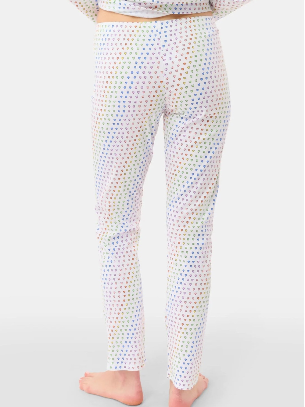 Roller Rabbit Disco Hearts Pajama Pants Rainbow Pima Cotton White Size Small - Picture 2 of 7